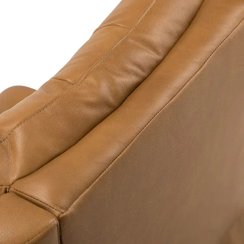 Fauteuil inclinable Jordano Mid-century en cuir véritable avec base en métal par HULALA HOME
