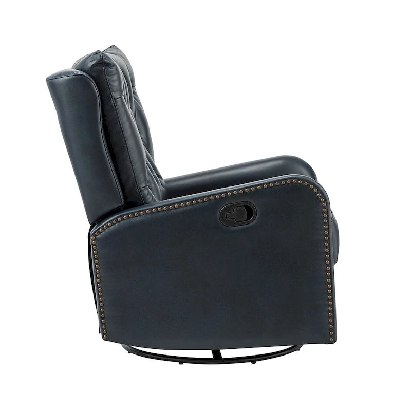 Fauteuil inclinable Jordano Mid-century en cuir véritable avec base en métal par HULALA HOME