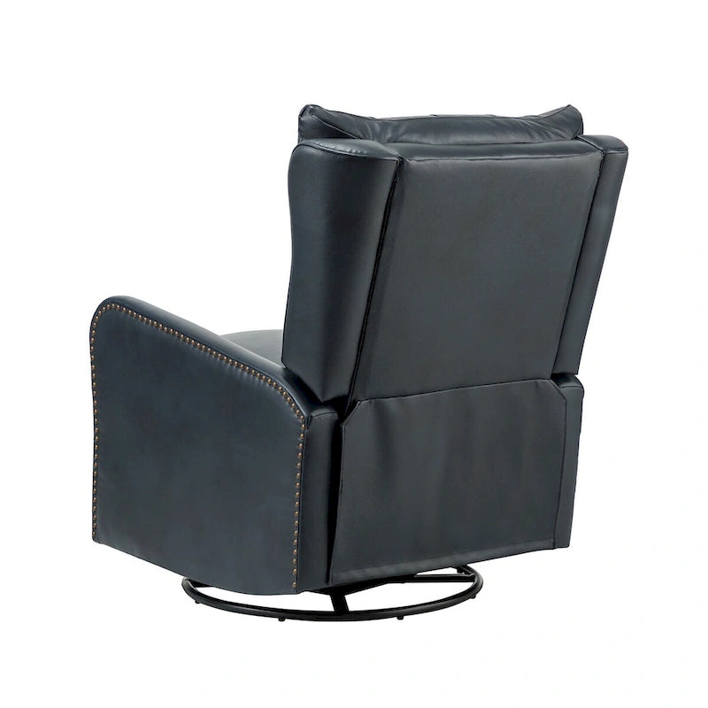 Fauteuil inclinable Jordano Mid-century en cuir véritable avec base en métal par HULALA HOME