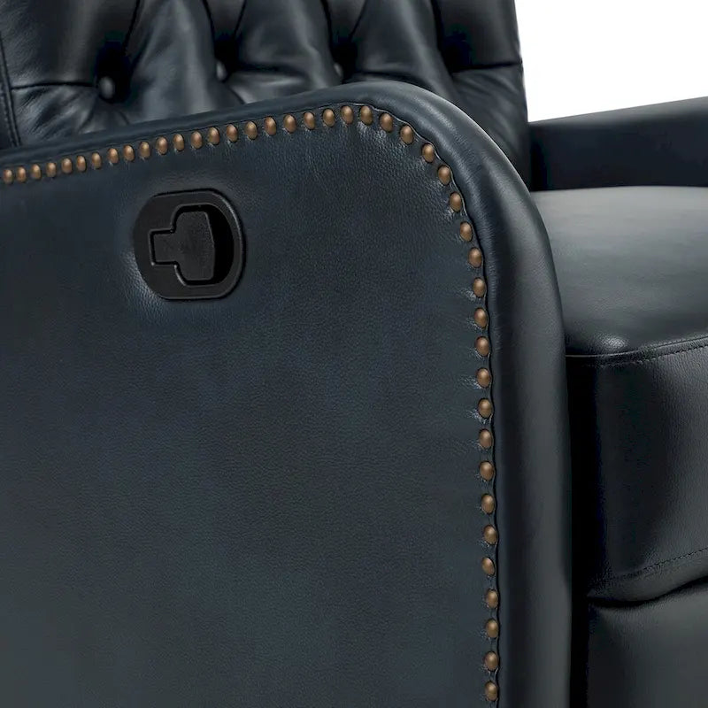Fauteuil inclinable Jordano Mid-century en cuir véritable avec base en métal par HULALA HOME