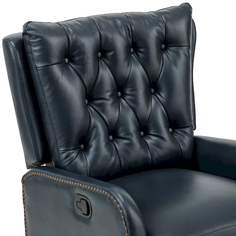 Fauteuil inclinable Jordano Mid-century en cuir véritable avec base en métal par HULALA HOME