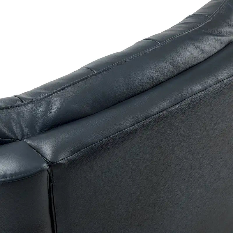 Fauteuil inclinable Jordano Mid-century en cuir véritable avec base en métal par HULALA HOME