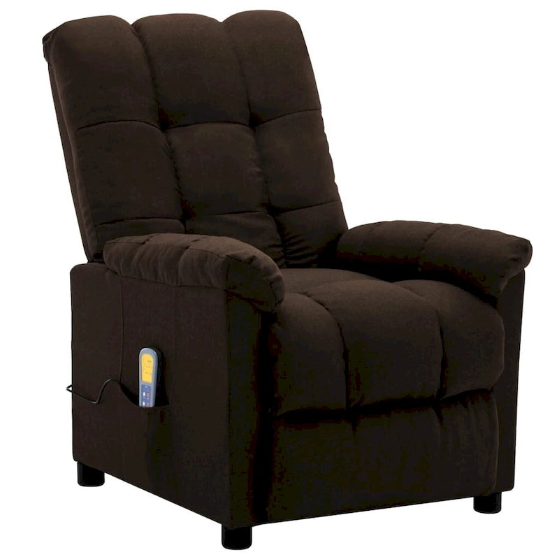 Fauteuil de massage relaxant vidaXL Tissu marron foncé - 73,9 x 99 x 102,1 cm