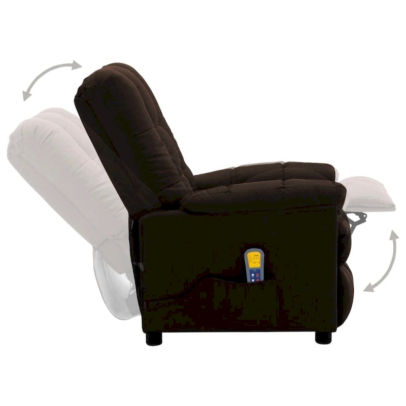 Fauteuil de massage relaxant vidaXL Tissu marron foncé - 73,9 x 99 x 102,1 cm