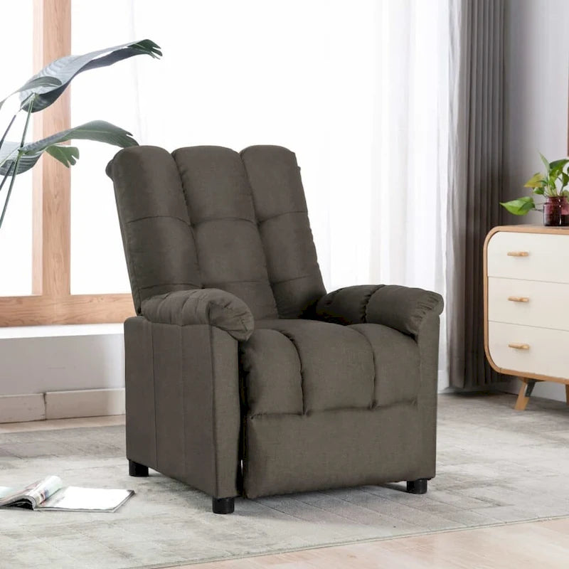 vidaXL Fauteuil inclinable en tissu taupe - 29,1 x 38,9 x 40,1
