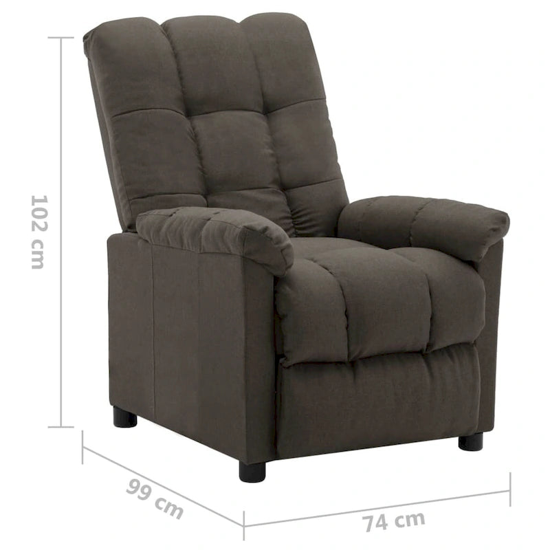 vidaXL Fauteuil inclinable en tissu taupe - 29,1 x 38,9 x 40,1