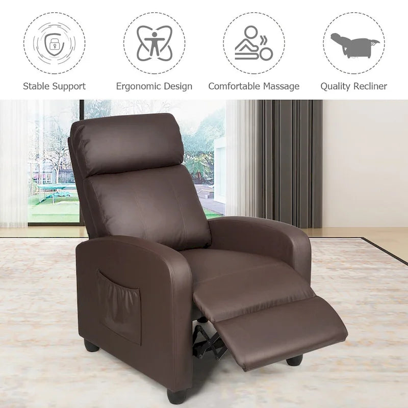 Fauteuil inclinable massant, canapé simple ergonomique réglable et rembourré