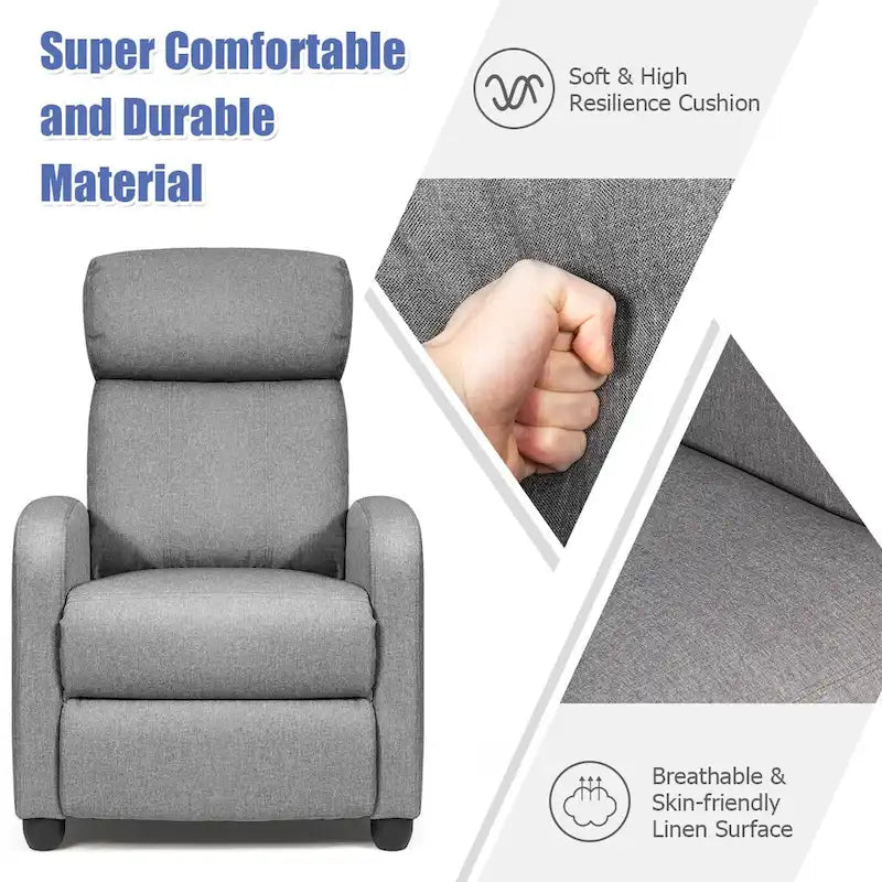 Fauteuil inclinable massant, canapé simple ergonomique réglable et rembourré