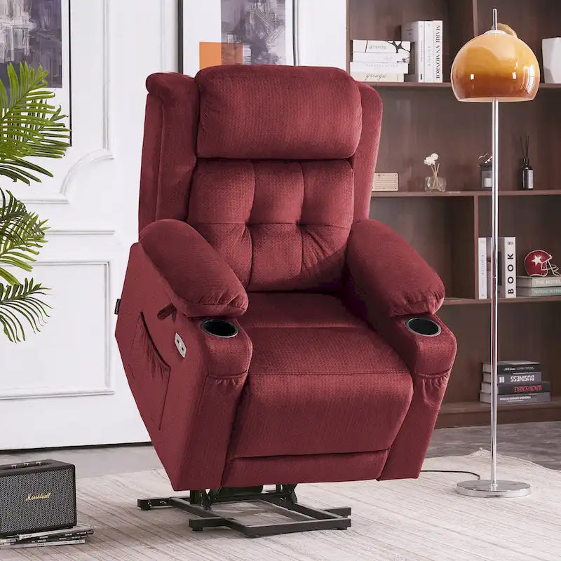 Fauteuil inclinable MCombo Lay Flat avec appuie-tête électrique pour personnes âgées de petite taille, fauteuil élévateur à position infinie, tissu 7660
