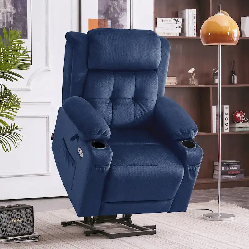 Fauteuil inclinable MCombo Lay Flat avec appuie-tête électrique pour personnes âgées de petite taille, fauteuil élévateur à position infinie, tissu 7660