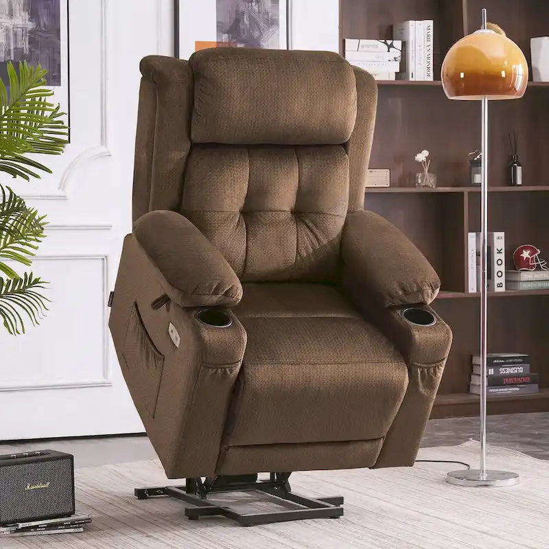 Fauteuil inclinable MCombo Lay Flat avec appuie-tête électrique pour personnes âgées de petite taille, fauteuil élévateur à position infinie, tissu 7660
