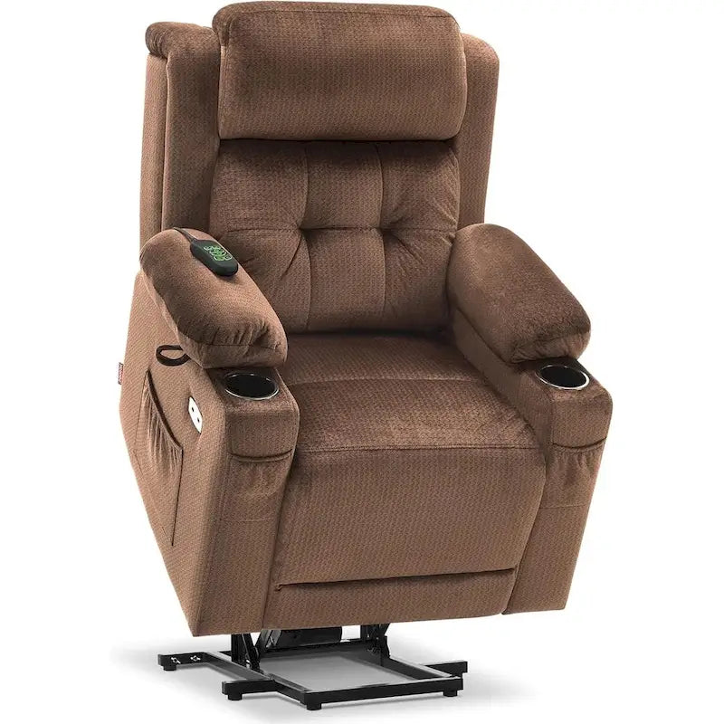 Fauteuil inclinable MCombo Lay Flat avec appuie-tête électrique pour personnes âgées de petite taille, fauteuil élévateur à position infinie, tissu 7660