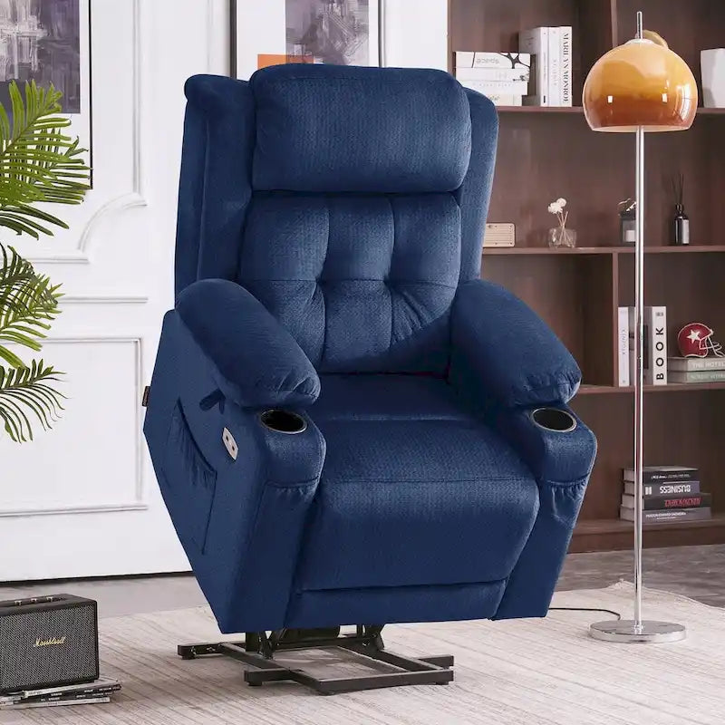 Fauteuil inclinable MCombo Lay Flat avec appuie-tête électrique pour personnes âgées de petite taille, fauteuil élévateur à position infinie, tissu 7660