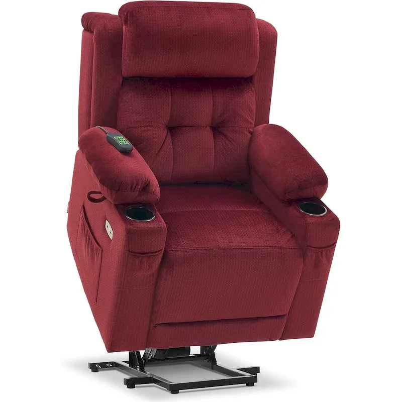 Fauteuil inclinable MCombo Lay Flat avec appuie-tête électrique pour personnes âgées de petite taille, fauteuil élévateur à position infinie, tissu 7660