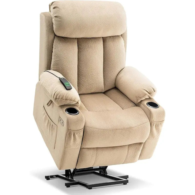 Fauteuil inclinable releveur électrique grand format MCombo avec repose-pieds extensible pour personnes âgées de grande taille, télécommande manuelle, porte-gobelets, tissu 7426