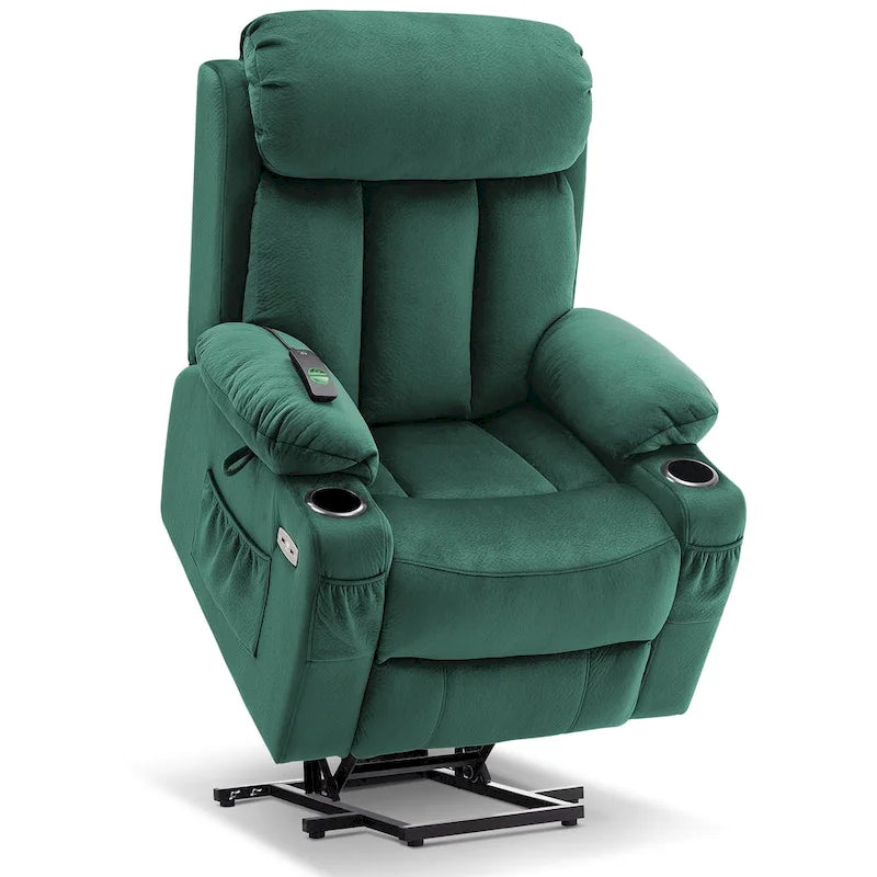 Fauteuil inclinable releveur électrique grand format MCombo avec repose-pieds extensible pour personnes âgées de grande taille, télécommande manuelle, porte-gobelets, tissu 7426