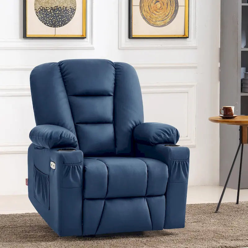 Petit fauteuil inclinable MCombo avec fonction de levage, massage et chaleur pour personnes âgées de petite taille, similicuir 7569