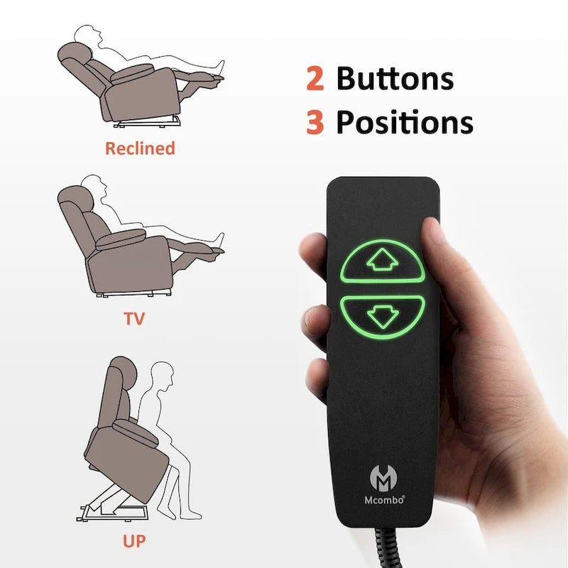 Petit fauteuil inclinable MCombo avec fonction de levage, massage et chaleur pour personnes âgées de petite taille, similicuir 7569