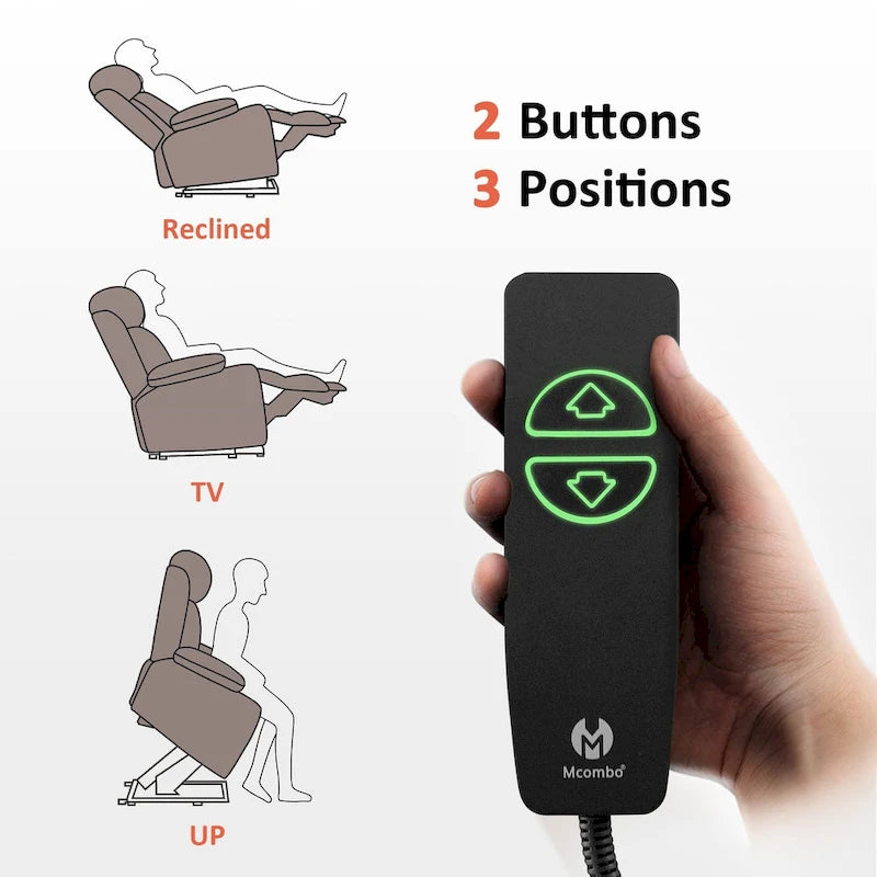 Petit fauteuil inclinable MCombo avec fonction de levage, massage et chaleur pour personnes âgées de petite taille, similicuir 7569