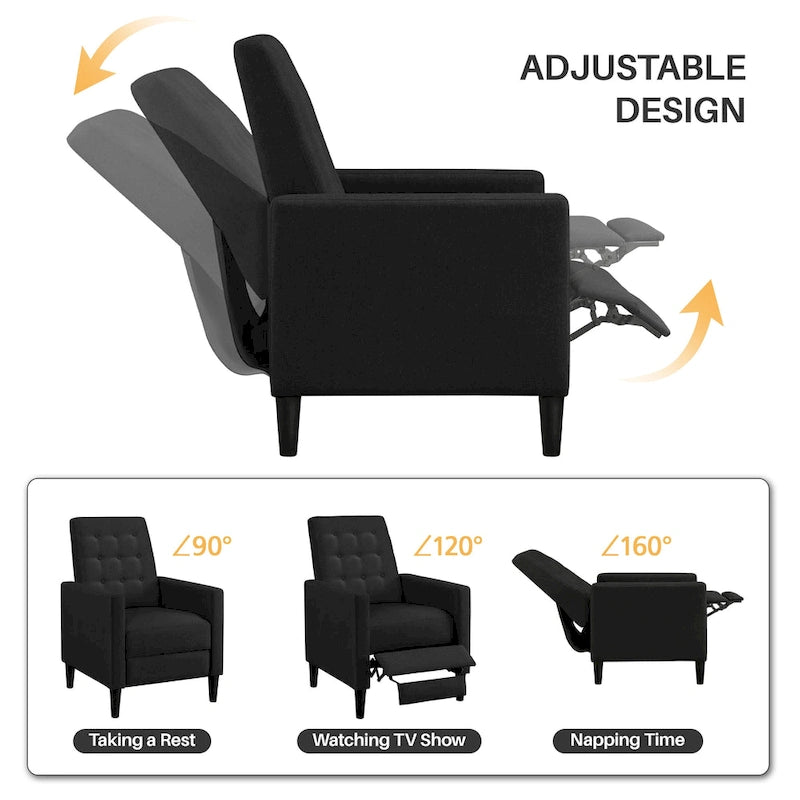 Yaheetech Fauteuil Inclinable en Tissu Fauteuil Relax Rembourré Dossier Réglable