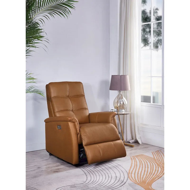Fauteuil inclinable en cuir pleine fleur Hydeline Logan Power avec appuie-tête motorisé