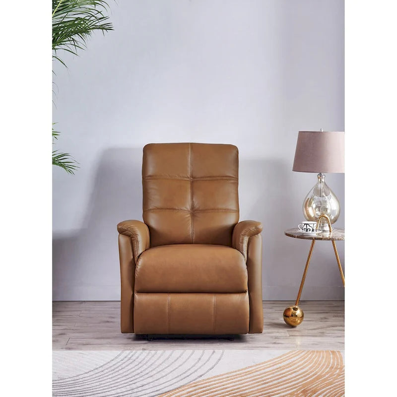 Fauteuil inclinable en cuir pleine fleur Hydeline Logan Power avec appuie-tête motorisé