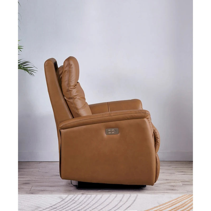 Fauteuil inclinable en cuir pleine fleur Hydeline Logan Power avec appuie-tête motorisé