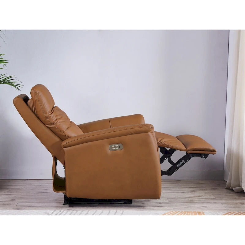 Fauteuil inclinable en cuir pleine fleur Hydeline Logan Power avec appuie-tête motorisé