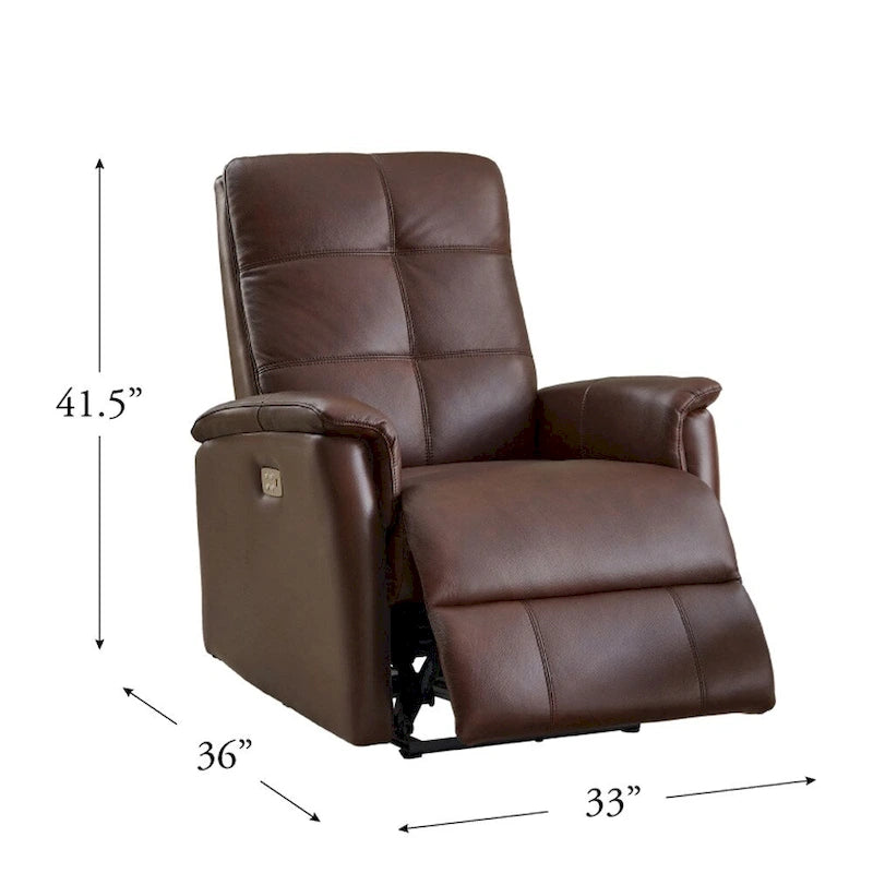 Fauteuil inclinable en cuir pleine fleur Hydeline Logan Power avec appuie-tête motorisé