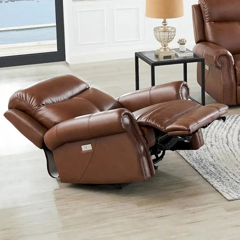 Fauteuil inclinable Hydeline Royce Zero Gravity Power avec têtière en cuir pleine fleur
