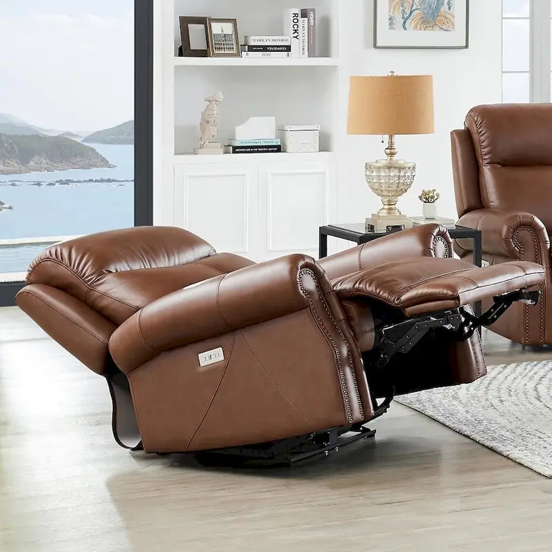Fauteuil inclinable Hydeline Royce Zero Gravity Power avec têtière en cuir pleine fleur