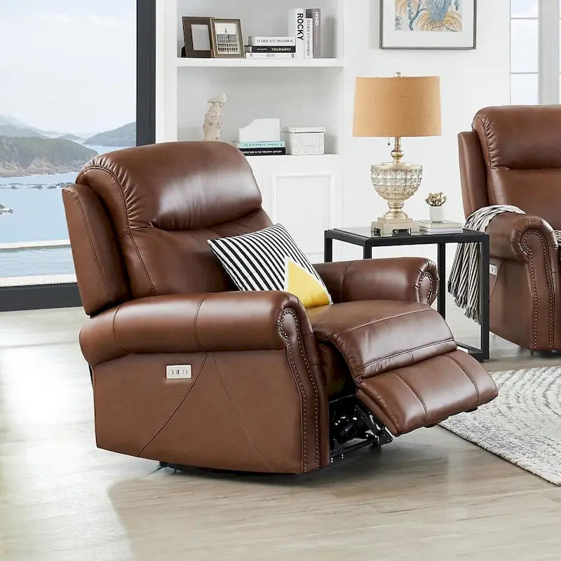 Fauteuil inclinable Hydeline Royce Zero Gravity Power avec têtière en cuir pleine fleur