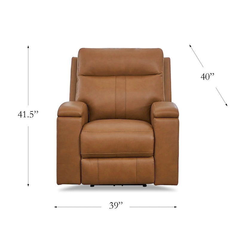 Fauteuil inclinable en cuir pleine fleur Hydeline Venice Zero Gravity avec fonction d'inclinaison électrique, appui-tête réglable et porte-gobelet