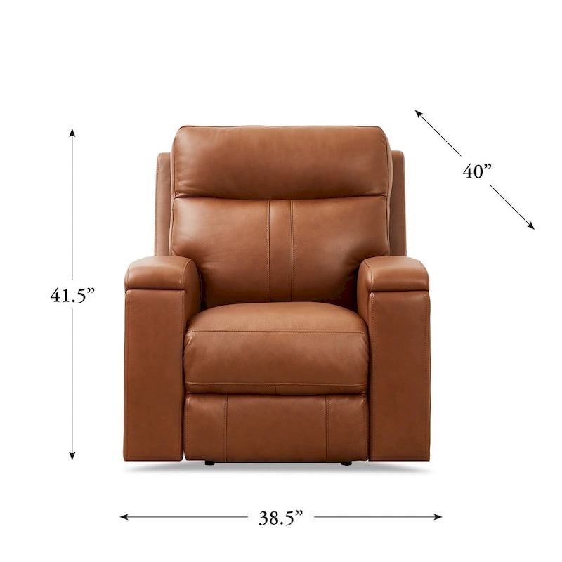 Fauteuil inclinable en cuir pleine fleur Hydeline Venice Zero Gravity avec fonction d'inclinaison électrique, appui-tête réglable et porte-gobelet