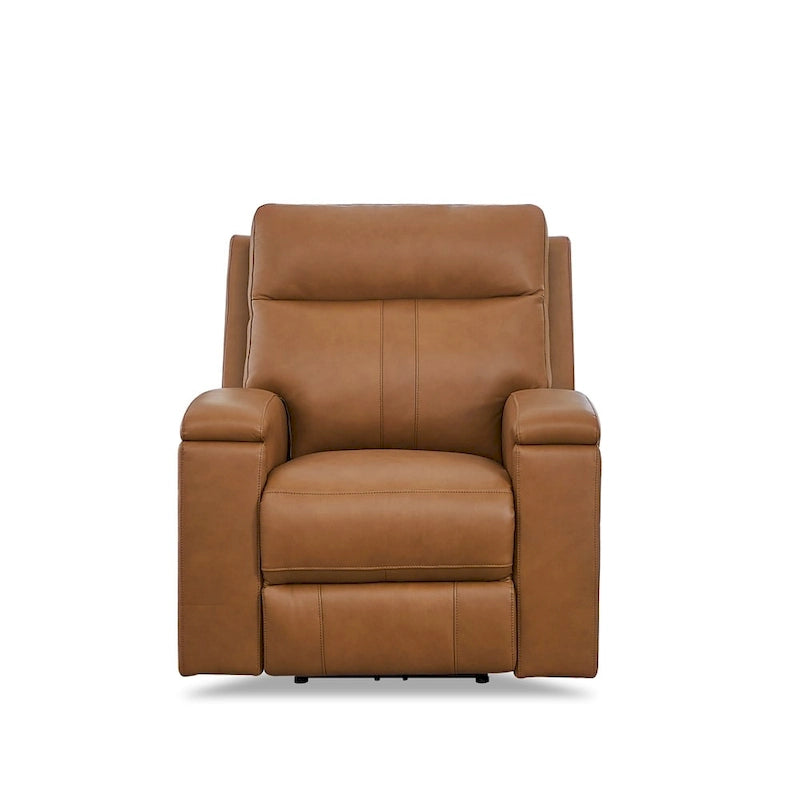 Fauteuil inclinable en cuir pleine fleur Hydeline Venice Zero Gravity avec fonction d'inclinaison électrique, appui-tête réglable et porte-gobelet