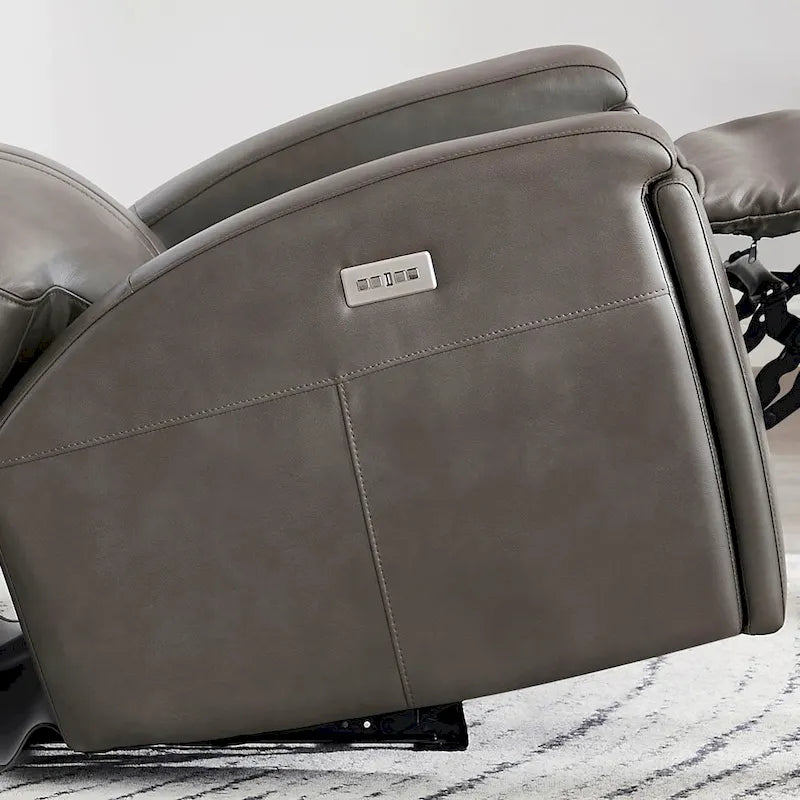 Fauteuil inclinable en cuir pleine fleur Hydeline Venice Zero Gravity avec fonction d'inclinaison électrique, appui-tête réglable et porte-gobelet