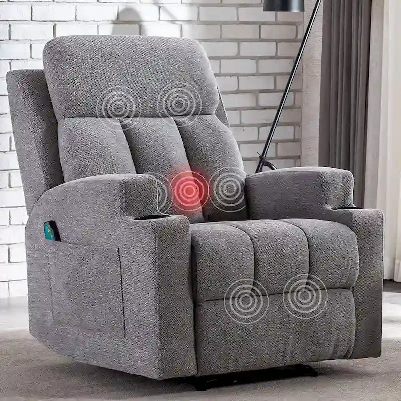 Fauteuil inclinable massant et canapé individuel manuel avec télécommande