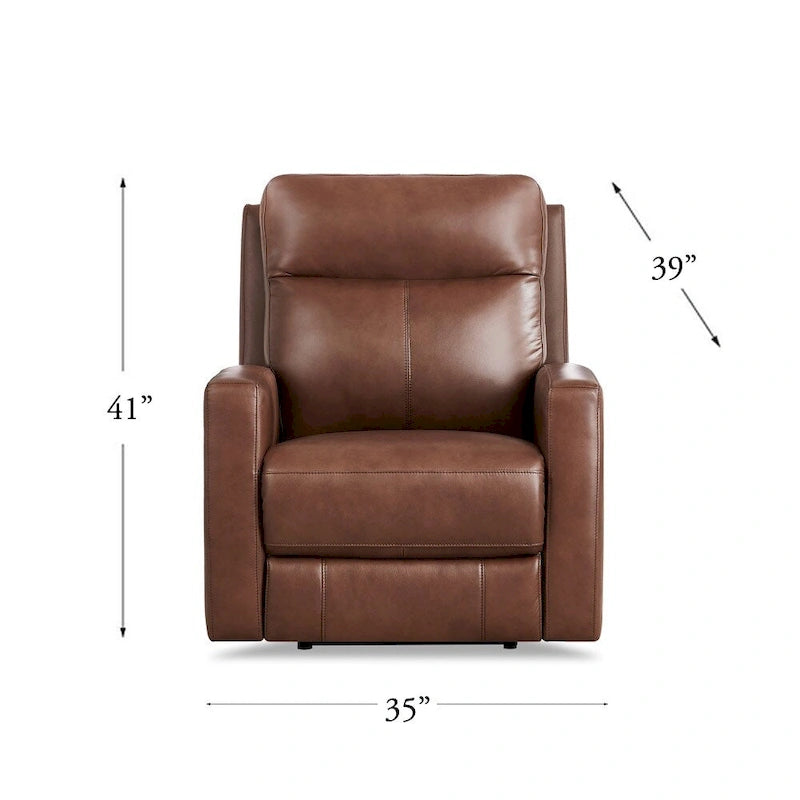 Fauteuil inclinable en cuir pleine fleur Hydeline Vienna Zero Gravity avec fonctions d'inclinaison électrique et d'appui-tête.