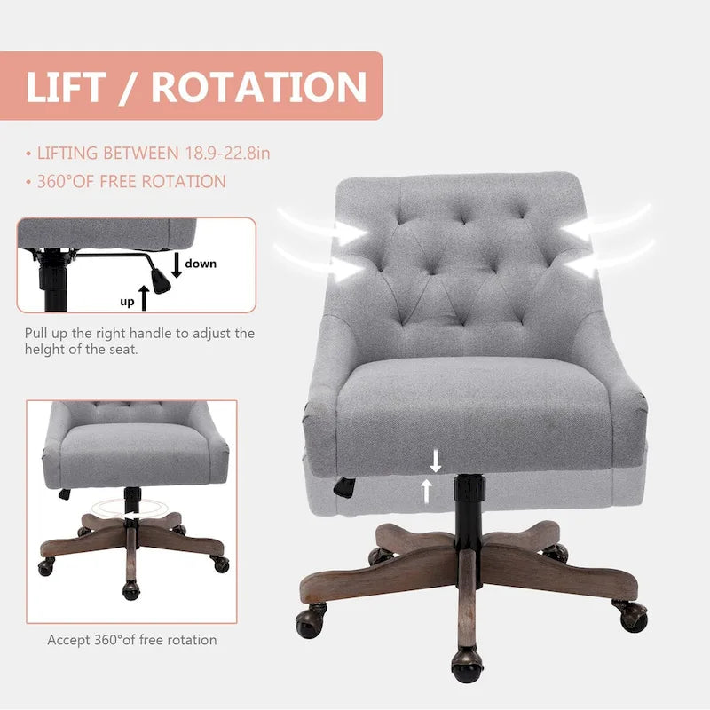 Fauteuil de salon à rotation à 360 degrés et coque réglable