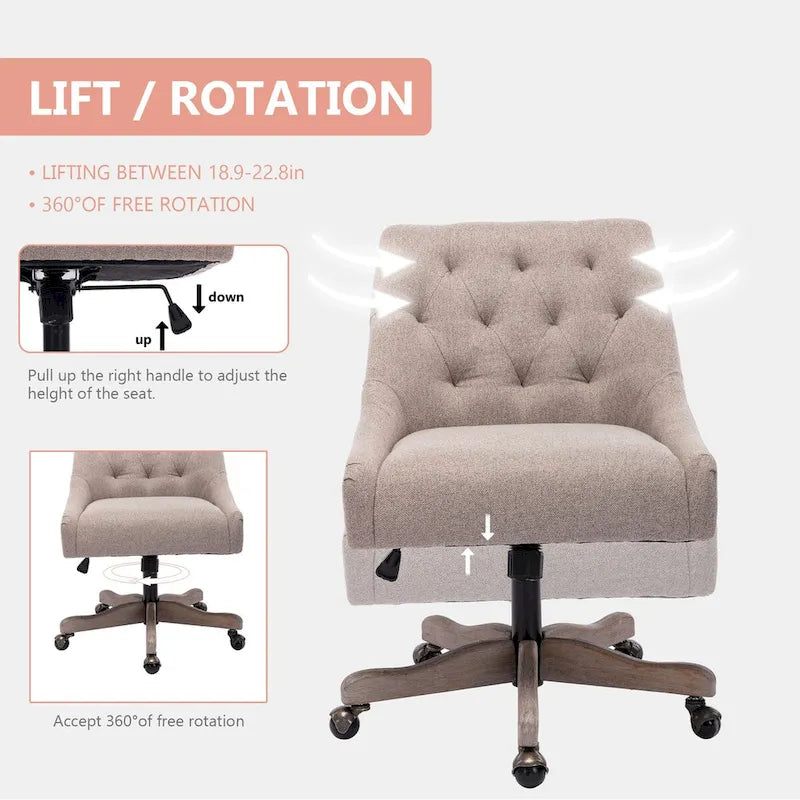 Fauteuil de salon à rotation à 360 degrés et coque réglable