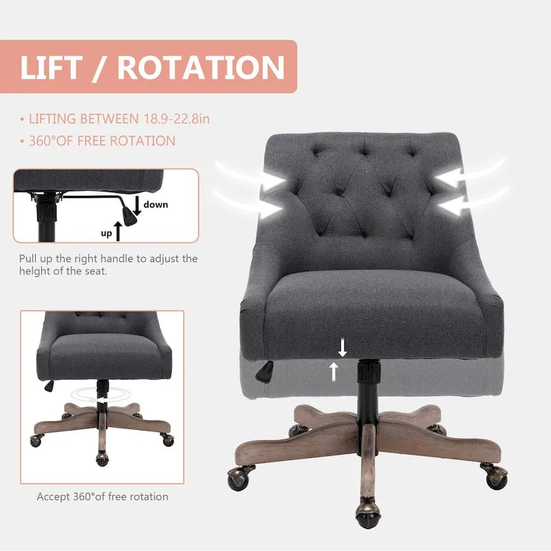 Fauteuil de salon à rotation à 360 degrés et coque réglable