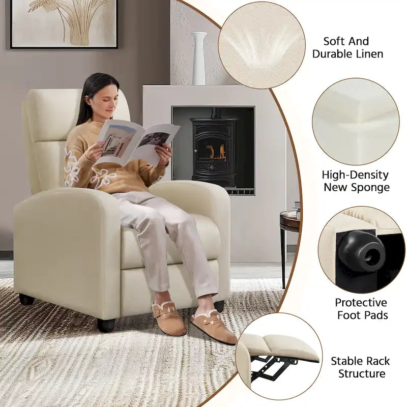 Fauteuil inclinable moderne en tissu Yaheetech