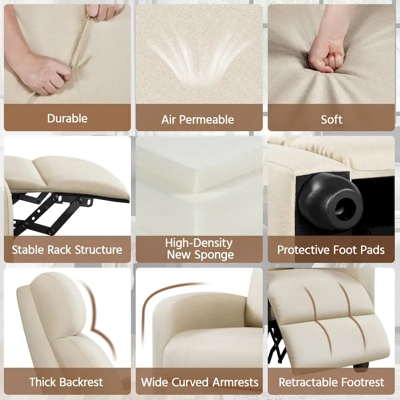 Fauteuil inclinable moderne en tissu Yaheetech