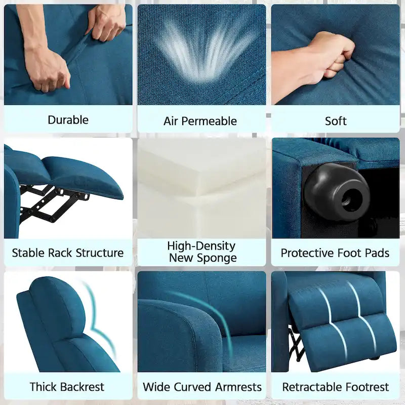 Fauteuil inclinable moderne en tissu Yaheetech