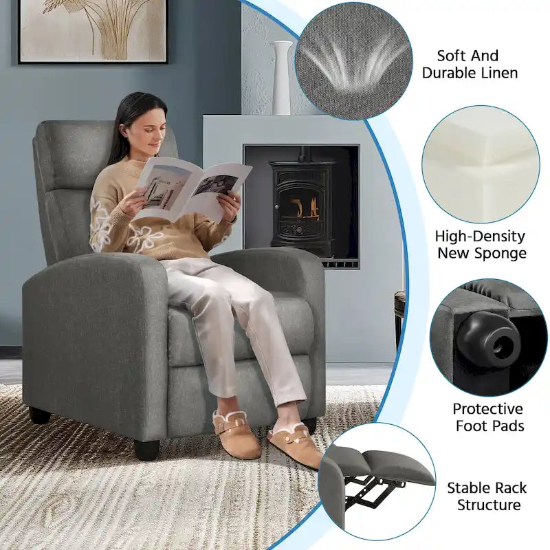 Fauteuil inclinable moderne en tissu Yaheetech