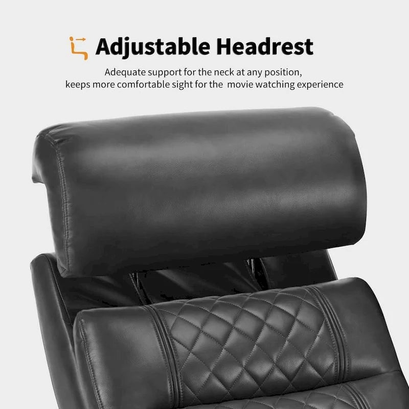 Fauteuil inclinable électrique MCombo, Canapé inclinable électrique avec appuie-tête réglable et port USB et Type C, Similicuir HTS432