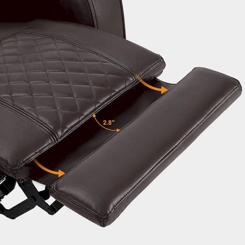 Fauteuil inclinable électrique MCombo, Canapé inclinable électrique avec appuie-tête réglable et port USB et Type C, Similicuir HTS432