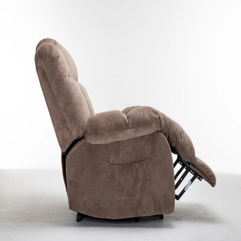 Fauteuil inclinable électrique avec fonction releveur pour personnes âgées, avec pochette latérale