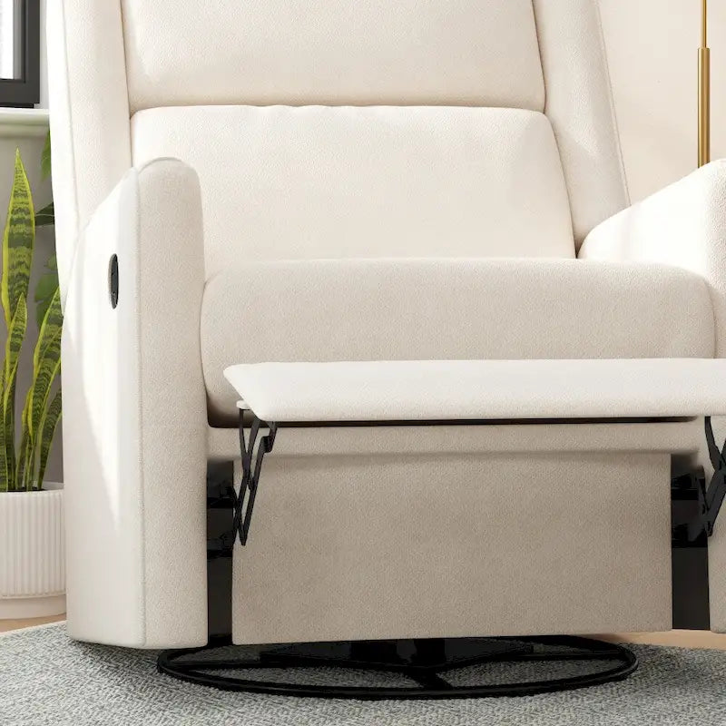 Fauteuil inclinable, pivotant et à bascule manuel rembourré classique