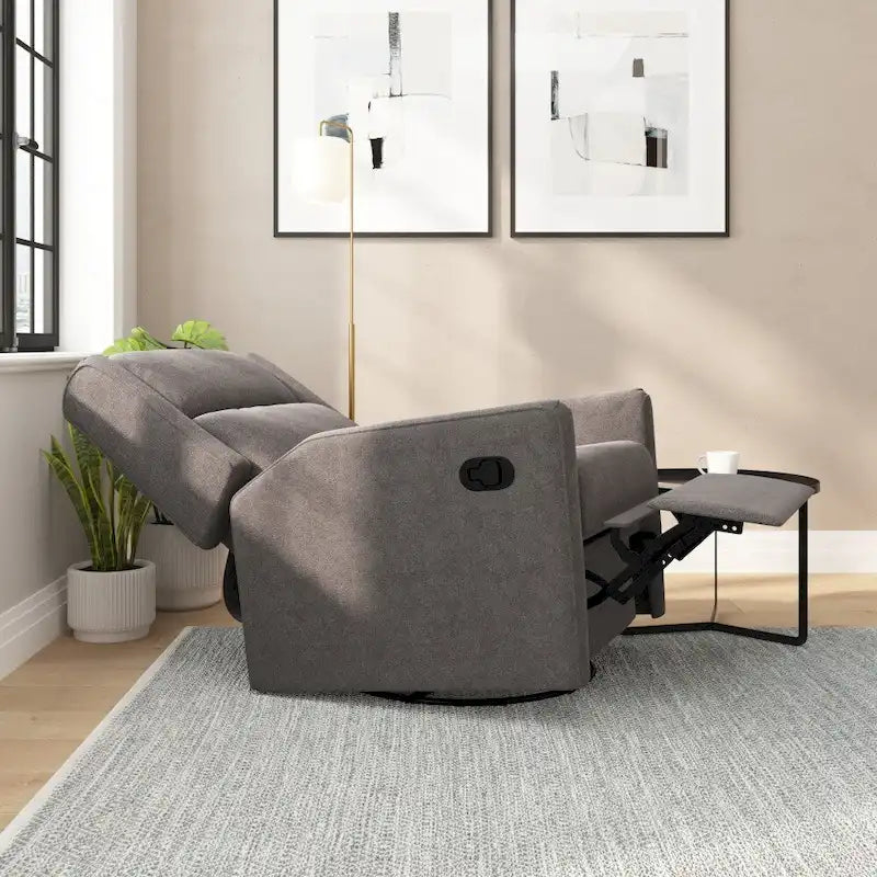 Fauteuil inclinable, pivotant et à bascule manuel rembourré classique